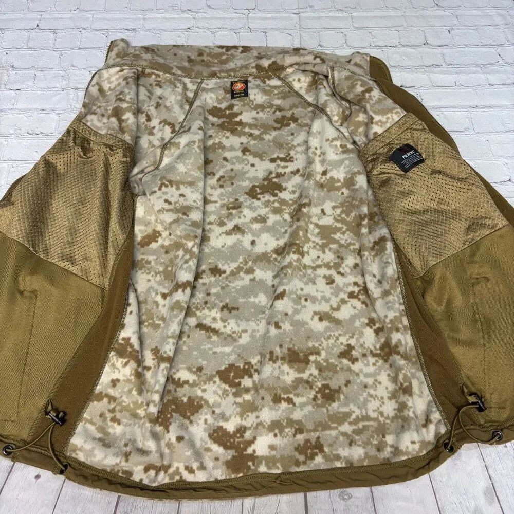 USMC Peckham Size Medium Polartec Fleece Jacket Desert MARPAT Camo C112 -10